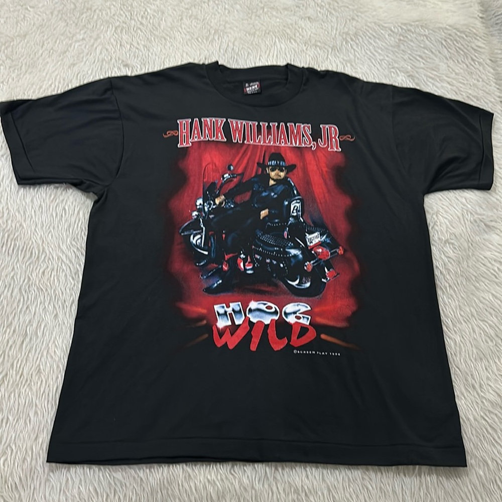 Vintage 1994 Hank Williams Jr black concert t shirt single stitch size xl new